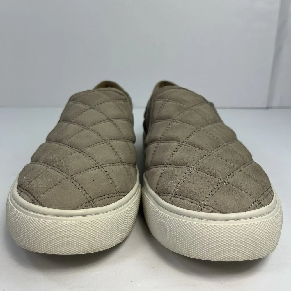 Tory Burch Shoes Womens 9M Jesse Slip On Shoes Quilted Grey Suede Casual